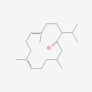 molecular formula C20H34O B15465149 5,9,13-Trimethyl-2-(propan-2-yl)cyclotetradeca-5,9-dien-1-one CAS No. 59045-96-4