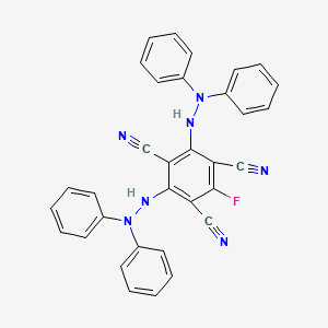 molecular formula C33H22FN7 B15465170 2,4-Bis(2,2-diphenylhydrazinyl)-6-fluorobenzene-1,3,5-tricarbonitrile CAS No. 57928-51-5