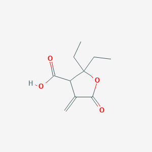 3-Furancarboxylic acid, 2,2-diethyltetrahydro-4-methylene-5-oxo-