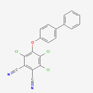 molecular formula C20H9Cl3N2O B15465259 4-[([1,1'-Biphenyl]-4-yl)oxy]-3,5,6-trichlorobenzene-1,2-dicarbonitrile CAS No. 57856-80-1