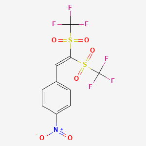 molecular formula C10H5F6NO6S2 B15465368 1-[2,2-Bis(trifluoromethanesulfonyl)ethenyl]-4-nitrobenzene CAS No. 58510-73-9