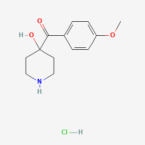 molecular formula C13H18ClNO3 B15465405 (4-Hydroxypiperidin-4-yl)-(4-methoxyphenyl)methanone;hydrochloride CAS No. 59834-54-7