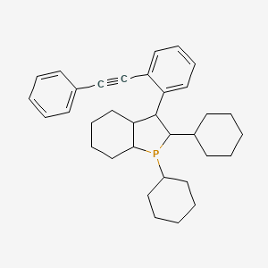 molecular formula C34H43P B15465411 1,2-Dicyclohexyl-3-[2-(phenylethynyl)phenyl]octahydro-1H-phosphindole CAS No. 58310-27-3