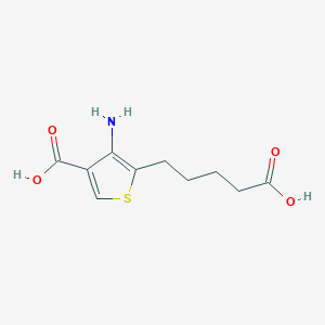 molecular formula C10H13NO4S B15465502 4-Amino-5-(4-carboxybutyl)thiophene-3-carboxylic acid CAS No. 59851-09-1