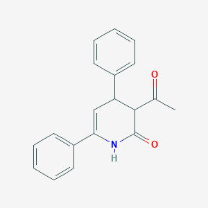 molecular formula C19H17NO2 B15465555 2(1H)-Pyridinone, 3-acetyl-3,4-dihydro-4,6-diphenyl- CAS No. 57839-68-6