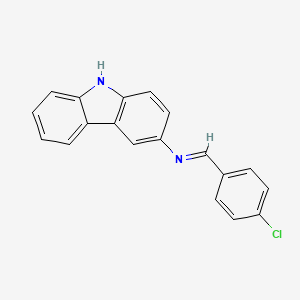 9H-Carbazol-3-amine, N-[(4-chlorophenyl)methylene]-