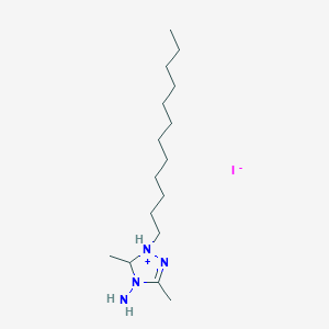 molecular formula C16H35IN4 B15465613 4-Amino-1-dodecyl-3,5-dimethyl-4,5-dihydro-1H-1,2,4-triazol-1-ium iodide CAS No. 59944-38-6