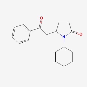 molecular formula C18H23NO2 B15465634 1-Cyclohexyl-5-(2-oxo-2-phenylethyl)pyrrolidin-2-one CAS No. 58804-60-7