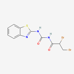 molecular formula C11H9Br2N3O2S B15465682 N-[(1,3-Benzothiazol-2-yl)carbamoyl]-2,3-dibromopropanamide CAS No. 58414-15-6