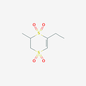 molecular formula C7H12O4S2 B15465779 6-Ethyl-2-methyl-2,3-dihydro-1lambda~6~,4lambda~6~-dithiine-1,1,4,4-tetrone CAS No. 58951-16-9