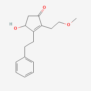 molecular formula C16H20O3 B15465808 4-Hydroxy-2-(2-methoxyethyl)-3-(2-phenylethyl)cyclopent-2-en-1-one CAS No. 56886-86-3