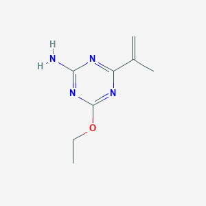 molecular formula C8H12N4O B15465872 1,3,5-Triazin-2-amine, 4-ethoxy-6-(1-methylethenyl)- CAS No. 56968-41-3