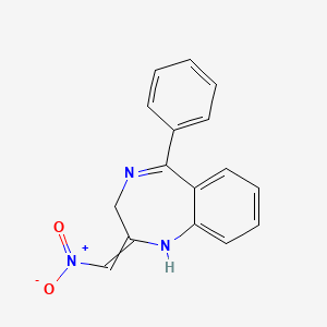 molecular formula C16H13N3O2 B15465915 2-(Nitromethylidene)-5-phenyl-2,3-dihydro-1H-1,4-benzodiazepine CAS No. 59467-99-1