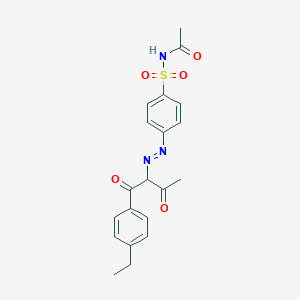 molecular formula C20H21N3O5S B15465997 N-(4-{(E)-[1-(4-Ethylphenyl)-1,3-dioxobutan-2-yl]diazenyl}benzene-1-sulfonyl)acetamide CAS No. 58279-35-9