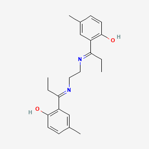 2-[C-ethyl-N-[2-[1-(2-hydroxy-5-methylphenyl)propylideneamino]ethyl]carbonimidoyl]-4-methylphenol