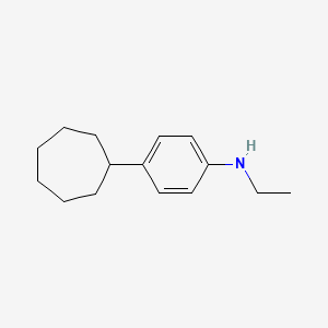 molecular formula C15H23N B15466103 4-Cycloheptyl-N-ethylaniline CAS No. 55377-15-6