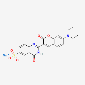 molecular formula C21H18N3NaO6S B15466208 6-Quinazolinesulfonic acid, 2-[7-(diethylamino)-2-oxo-2H-1-benzopyran-3-yl]-1,4-dihydro-4-oxo-, monosodium salt CAS No. 56330-12-2