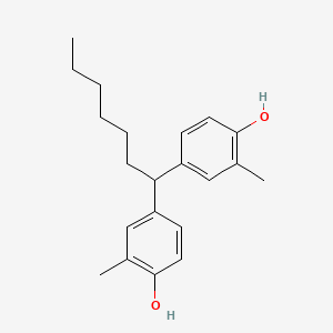 molecular formula C21H28O2 B15466287 4,4'-(Heptane-1,1-diyl)bis(2-methylphenol) CAS No. 57100-84-2