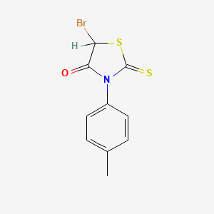 molecular formula C10H8BrNOS2 B15466302 5-Bromo-3-(4-methylphenyl)-2-sulfanylidene-1,3-thiazolidin-4-one CAS No. 56921-39-2