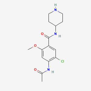 molecular formula C15H20ClN3O3 B15466318 4-Acetamido-5-chloro-2-methoxy-N-(piperidin-4-yl)benzamide CAS No. 57645-52-0