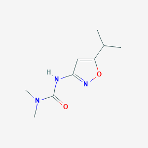 molecular formula C9H15N3O2 B15466357 N,N-Dimethyl-N'-[5-(propan-2-yl)-1,2-oxazol-3-yl]urea CAS No. 55808-32-7