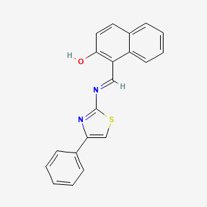 molecular formula C20H14N2OS B15466365 1-[(E)-(4-phenyl-1,3-thiazol-2-yl)iminomethyl]naphthalen-2-ol 