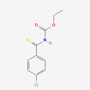 molecular formula C10H10ClNO2S B15466439 Carbamic acid, [(4-chlorophenyl)thioxomethyl]-, ethyl ester CAS No. 57774-74-0