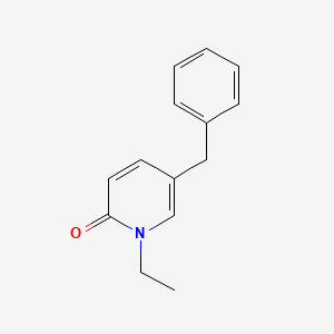 molecular formula C14H15NO B15466467 2(1H)-Pyridinone, 1-ethyl-5-(phenylmethyl)- CAS No. 57690-49-0