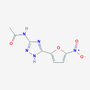 molecular formula C8H7N5O4 B154665 ACETAMIDE, N-(3-(5-NITRO-2-FURYL)-s-TRIAZOL-5-YL)- CAS No. 1704-66-1