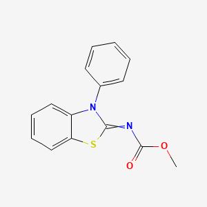 molecular formula C15H12N2O2S B15466528 Methyl (3-phenyl-1,3-benzothiazol-2(3H)-ylidene)carbamate CAS No. 58663-67-5