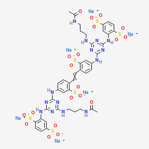 1,4-Benzenedisulfonic acid, 2,2'-[1,2-ethenediylbis[(3-sulfo-4,1-phenylene)imino[6-[[3-(acetylamino)propyl]amino]-1,3,5-triazine-4,2-diyl]imino]]bis-, hexasodium salt