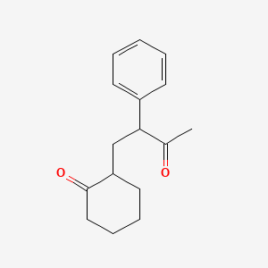 molecular formula C16H20O2 B15466650 2-(3-Oxo-2-phenylbutyl)cyclohexan-1-one CAS No. 55110-12-8