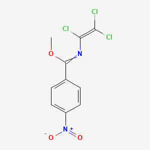 molecular formula C10H7Cl3N2O3 B15466690 Methyl 4-nitro-N-(trichloroethenyl)benzene-1-carboximidate CAS No. 57806-92-5