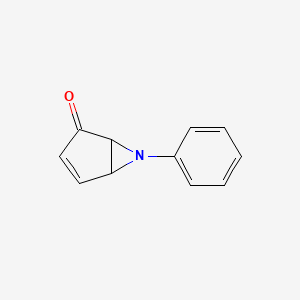 molecular formula C11H9NO B15466698 6-Azabicyclo[3.1.0]hex-3-en-2-one, 6-phenyl- CAS No. 58788-16-2