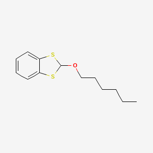 molecular formula C13H18OS2 B15466743 1,3-Benzodithiole, 2-(hexyloxy)- CAS No. 55315-57-6