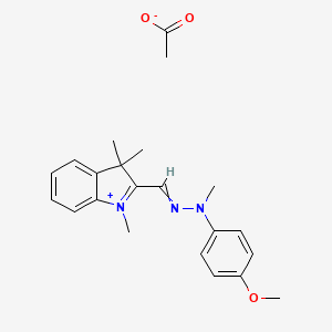 molecular formula C22H27N3O3 B15466760 Basic Yellow 28 acetate CAS No. 58798-47-3