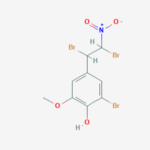 molecular formula C9H8Br3NO4 B15467022 2-Bromo-4-(1,2-dibromo-2-nitroethyl)-6-methoxyphenol CAS No. 54291-91-7