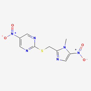 2-{[(1-Methyl-5-nitro-1H-imidazol-2-yl)methyl]sulfanyl}-5-nitropyrimidine