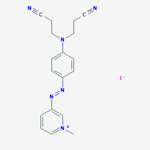 3-[(E)-{4-[Bis(2-cyanoethyl)amino]phenyl}diazenyl]-1-methylpyridin-1-ium iodide