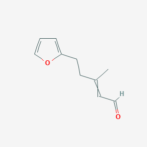 molecular formula C10H12O2 B15467110 5-(Furan-2-yl)-3-methylpent-2-enal CAS No. 56522-86-2