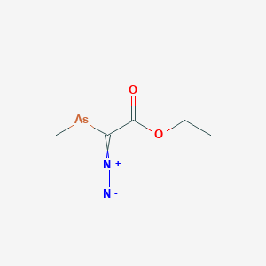 molecular formula C6H11AsN2O2 B15467152 2-Diazonio-2-(dimethylarsanyl)-1-ethoxyethen-1-olate CAS No. 56705-26-1