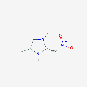 molecular formula C6H11N3O2 B15467204 1,4-Dimethyl-2-(nitromethylidene)imidazolidine CAS No. 56611-87-1