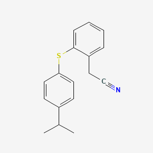 molecular formula C17H17NS B15467287 (2-{[4-(Propan-2-yl)phenyl]sulfanyl}phenyl)acetonitrile CAS No. 54997-29-4