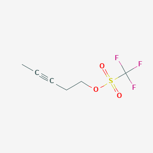 molecular formula C6H7F3O3S B15467383 Methanesulfonic acid, trifluoro-, 3-pentynyl ester CAS No. 54106-83-1