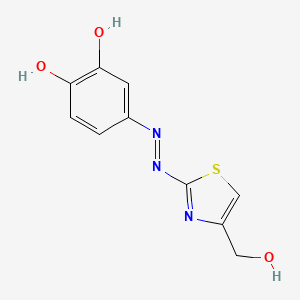 molecular formula C10H9N3O3S B15467391 4-{2-[4-(Hydroxymethyl)-1,3-thiazol-2-yl]hydrazinyl}cyclohexa-3,5-diene-1,2-dione CAS No. 54315-96-7