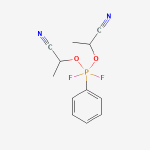 molecular formula C12H13F2N2O2P B15467420 2,2'-{[Difluoro(phenyl)-lambda~5~-phosphanediyl]bis(oxy)}dipropanenitrile CAS No. 55509-54-1