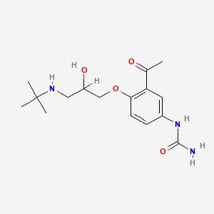 molecular formula C16H25N3O4 B15467441 1-(3-Acetyl-4-(3-(tert-butylamino)-2-hydroxypropoxy)phenyl)urea CAS No. 56980-96-2