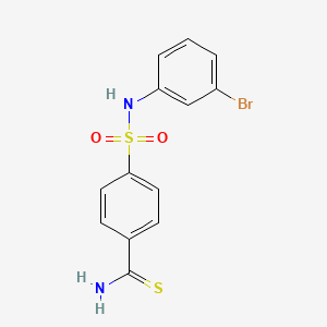 molecular formula C13H11BrN2O2S2 B15467444 Benzenecarbothioamide, 4-[[(3-bromophenyl)amino]sulfonyl]- CAS No. 56768-56-0