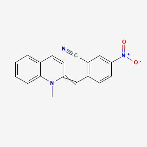 molecular formula C18H13N3O2 B15467623 2-[(1-Methylquinolin-2(1H)-ylidene)methyl]-5-nitrobenzonitrile CAS No. 55869-25-5