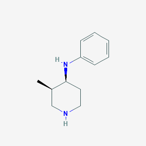 molecular formula C12H18N2 B15467698 (3R,4S)-3-methyl-N-phenylpiperidin-4-amine CAS No. 53757-54-3